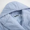 Décontracté bleu clair automne hiver femmes longues parkas chaud à capuche à manches longues femme veste haute rue doudounes 210422