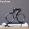 Yuryfvna Bicycle Statue Champion Cycliste Sculpture Figurine Résine Moderne Abstrait Art Athlète Bicycler Figurine Accueil Décor 210318