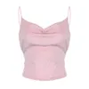 Women's Bright Silk Tank Tops Sexy Backless Low Chest Vest Spring Solid Fashion Streetwear Mujer 210518