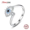 Tongzhe Lucky Evil Eye S for Women Girls 925 Sterling Silver Zircon Zircon Female Open Ring Bands Jewelry644299