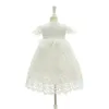 Flower Infant Baby Girl Dress White Lace Tutu Baptism Dresses for Girls 1st Year Birthday Party Wedding Clothes 0-24 Month 210508