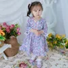 Lässige Baby Mädchen Kurzarm Blumenkleider Kinder Sommer Kinder Mädchen Prinzessin Kleidung 1-6Yrs 210521