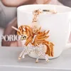 Cartoon DIAMOND Unicorn Portachiavi Portachiavi Cute Animal Horse Pony Design Portachiavi in PVC Ragazze Donna Borsa Charm Portachiavi Ciondolo regalo di natale