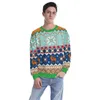 Мужские свитера унисекс смешные новинка лось животных печать уродливого рождественского праздника праздник пуловеры случайный пары джемпер капюшон одежда
