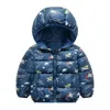 2021 Yeni Kış Bebek Çocuk Ceketler Dinozor Kalınlaşmak Aşağı Pamuk Erkek Ceketler Yürüyor Kızlar Mont Çocuk Kapüşonlu Giyim 2 4 6 Y H0909