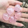 2022 Natur Rose Quartz Heart Shaped Pink Crystal Snided Palm Decor Love Healing Gemstone Lover Gife Stone Hearts Gems