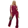 Designer Women Solid Velvet Tracksuits 2 Piece Pants Outfits Letter Embroidery Zipper Long Sleeve Jacket + Bell Bottom Sportswear