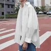 Wiosna Jesień Hong Kong Casual Długoszony Koszula Mężczyźni Koreański Loose White Trend Jacket StreetWear Oversized Button Up 210721