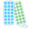 21-Hole Round Shaped Ice Cubs Tools Ices Cubes Maker Jelly Making Mold With Cover Easy to Release (2 Colors) CC0719