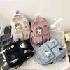 バックパックスタイルのバッグDiehe Muti-Pocket Women Nylon School Sのための2人の女の子ファッション大学生バックパックMochila Feminina 1209