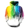 Männer Frauen Mode Hoodies 3D-Malerei Splatter Alle über gedruckt Lässige Kinder Jungen Mädchen Unisex Hoodie Hipster Rainbow Sweatshirt Männer Sweatshir