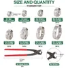 80PCS Single Ear Stepless Slangklämma 5.8-23.5mm + Tångkombination Set 304 Rostfritt stålring för tätning
