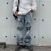 Friendyan desenhos animados anime impressão jeans homens calças bf harajuku streetwear desgaste casual moda graffiti solta mulheres calças calças 211120