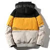 Mens Splicing Down Parkas Jackets Fashion INS Trend Couples Thicken Zipper Hooded Outerwears Designer Winter Male Casual Luxury Bread Punk Coats