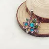Colorful Flowers Crystal Zircon Fashion High Quality Steel Navel Piercing Belly Button Rings Piercing Body Jewelry