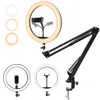 Lighting 10 Inch Ring RGB With Scissor Arm Stand 6 Inch Desktop Table For Phone Live Stream Beauty Lamp BGD24 Light Pink 26Cm