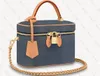 Designer Vaidade Maquiagem Bolsa de lavagem de lavagem cosmética Bola de luxo Bolsa de couro genuíno Caixa de couro ombro Mulheres Meninas Crossbody 4101634