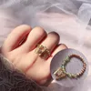 Wedding Rings Butterfly Stretch Beaded Crystal Natural Stone Strand Ring For Women Girl Handmade Fashion Jewelry Gifts Party1493181