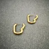 French Vintage Women Hoop Earring Fashion Classic Simple Style Stud Solid Color Personality Earrings Charm U Shaped Brass Studs