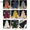 Women Maxi Skirts Spring Elastic High Waist Pleated Black Yellow Length 90cm Vintage Womens Long 210604