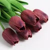 14 cores branco tulipas flores artificiais pu real buquê de toque falso para decoração de casamento casa Garen