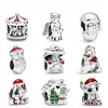 Biżuteria Memnon 925 Sterling Silver Angel of Love Charm Gingerbread House Charms Snowman and Hat Bead Santa Boże Narodzenie Karuzela Koraliki Fit Pandora Styl Bransoletki DIY