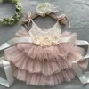 Платье для первого дня рождения для маленьких девочек, комплект с цветочным принтом и поясом, бантом, свадебный комплект, детский костюм принцессы, платья для девочек