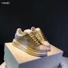 2021 Najnowsze buty damskie Casual Biały Skórzany malarstwo natryskowe Graffiti Buty Płaskie Nieregularne Sneakers Lace-Up