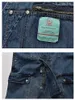 Distressed Blue Denim Overaller Mäns Arbetslastbyxor Gammal skola Easy Chic Worker Multi-Pocket Bib Byxor Män Casual Dad Jeans 210723