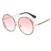 Pearl Side Gold Round Sunglasses voor Vrouwen Merk Zonnebril Celebrity Sunnies Fake Designer Gradiënt Heren Zonnebril 13.84