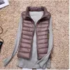 Women's Down & Parkas Ultra Thin Jacket Light Warm Waistcoat Female Sleeveless Cropped Puffer Vest Lining Woman Winter Coat Spring 2021