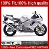 Injectie Mold Backings voor Kawasaki Ninja ZX 9R 900 CC Gloss Silver ZX9 9 R 98-03 Carrosserie Kit 25NO.30 ZX900 ZX9R 00 01 02 03 ZX-9R ZX-900 900CC 2000 2001 2002 2003 OEM BODYS