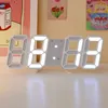 Nordic LED Digital väckarklocka Vägghängande klockor Datumtemperatur Display Automatisk bakgrundsbelysning Snooze Function Electronic Watch 210724