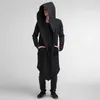 Steampunk hombres gótico masculino con capucha Irregular Trench Vintage prendas de vestir exteriores capa moda gabardina mujeres Hip Hop estilo Punk chaqueta 211011