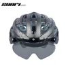 Sunririoon WT-038 Adulto Homens E Mulheres Capacete de Bicicleta Leve Estrada Mountain Bike Magnético Óculos Removis Cycling Caps Masks