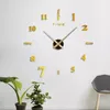 Wall Clocks Decorative Clock Watch Modern DIY Mute Home Decor Office 3D Mirror Surface Sticker Giant Frameless