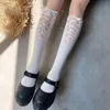 Socken Strumpfwaren Japanische Ins Harajuku Kniehohe Socke Gothic Frau Band Bandage Bogen Baumwollstrümpfe mit Holzohren Student Mädchen Lolita