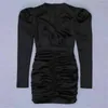 Women Sexy V Neck Black Designer Bow Party Dress Elegant Club Prom Evening Celebrity Bodycon Vestido 210527