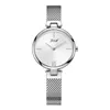 lmjli-DOM Femmes Montre Bracelet Japon Mouvement À Quartz Simple Étanche Ruban Blanc En Acier Inoxydable Maille Dames Montre G-1267D-7M2 femmes montres