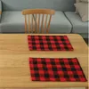 Buffalo Plaid Placemats Red and Black Table Runner for Home Holiday Christmas New Year Table Decorations