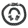 2Pcs Acrylic Chain Buckle Bracelet Necklace Rock Punk Transparent Chokers Earrings 6820533