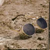 Sonnenbrille BANSTONE Vintage SteamPunk Style Tint Ocean Lens Metall Flip Up Clamshell Brand Design Sonnenbrille