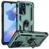 Magnetische Armor Cases voor OPPO A16 A16S A9 A15 A15S A35 A53 A53S A32 A52 A72 A92 A54 A55 A74 A93 A94 A95 5G CASE SILICON Autohouder Ring HARD Realme C20 C21 Cover