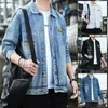 Koreansk stil mode Jean Jacket Mäns Nya Casual Trendy Slim Denim Clothing Coat