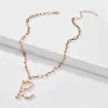 2021 Pearl Halsband Engelska Letter Alfabet Hängsmycke Halsband Goth Alloy Choker Chain Anniversary Party Christmas Smycken Gåvor för kvinnor