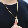 TOPGRILLZ HIP HOP GOUD COLOR PLATED ICED OUT MICRO verharde CZ Steen Xanax Pil Ketting Hanger Charme voor Mannen Vrouwen Gidts X0509