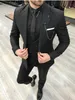 2021 neue Bräutigam Tragen männer Anzüge Slim Fit Erreichte Revers Eine Taste Hochzeit Smoking Prom Trauzeuge Blazer (Jacke + hosen + Weste) X0909