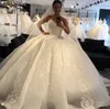 2021 Arabic Bling Sequined Lace Ball Gown Wedding Dresses Sweetheart Illusion Sleeveless Appliques Crystal Beaded Plus Size Formal Bridal Gowns Sweep Train