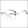 Güneş gözlüğü aessoriescat göz bayanlar gözlükleri Çerçeveler Erkekler Yarım Çerçeve Metal Marka Tasarımcısı Clear Lens Optik Gözlükler Bilgisayar Gözlükleri