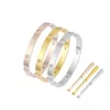 Love Fashion Bracelet Bangles Women Men 4CZ Titanium Steel Screw Screwdriver Bracelets Luxury Designer Gold Silver Rose Nail Bangle couples Jewelry